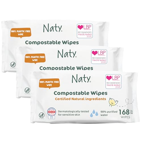 Eco by Naty Unscented Baby Wipes, (3 packs of 56),...