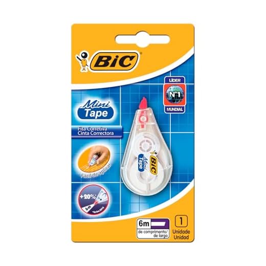 Corretivo em Fita Mini Tape BIC, Fita de 6 Metros, 1 Unidade, 929987, Compacto, Correção Instantanea