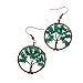 MagiDeal Mode Boucles d'Oreille Pendentif d'Arbre en Cistal Artificiel pour Femme - vert foncé