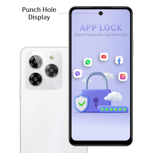 Lava Yuva 3 (Galaxy White,4+4*GB RAM,UFS 2.2 64GB Storage)|Premium Glossy Back|Octacore Processor|18W Fast Charging|90Hz Punch Hole Display|13MP AI Triple Camera|Side Fingerprint Sensor 4 412aP+RVViL