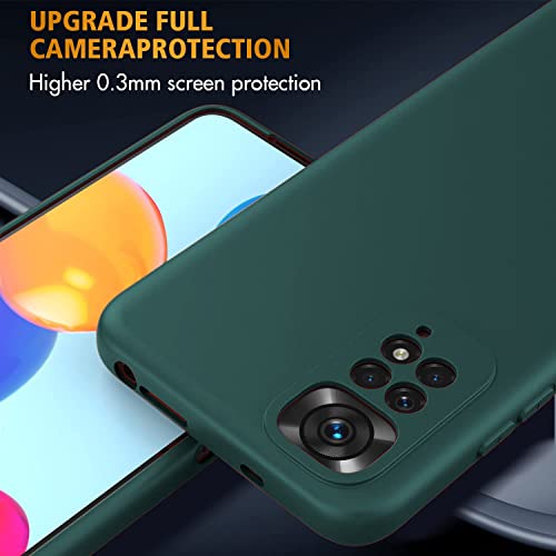 Image of LOXXO Microfiber Candy Case Compatible for Xiaomi Redmi Note 11 Pro Plus 5G Shockproof Slim Back Cover Liquid Silicone Bumper Camera Protective Phone Cover (Forest Green)