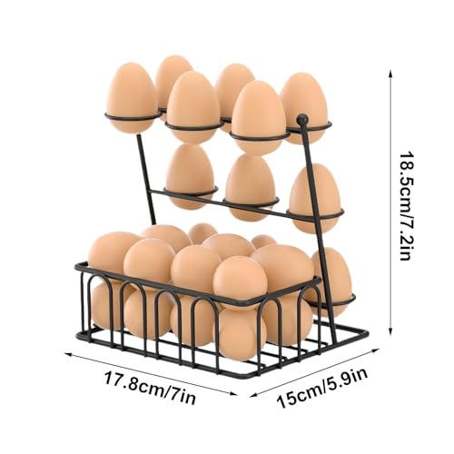 Soporte para huevos frescos y organizador de cesta de metal para encimera 3