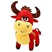 VALICLUD Vaca de Peluche de Juguete Suave Ganado Becerro Muñeca Almohada Animal de Peluche Rojo Mascota para 2021 Buey Chino Año Nuevo Suerte Zodiaco Ganado Escritorio de Oficina en Casa