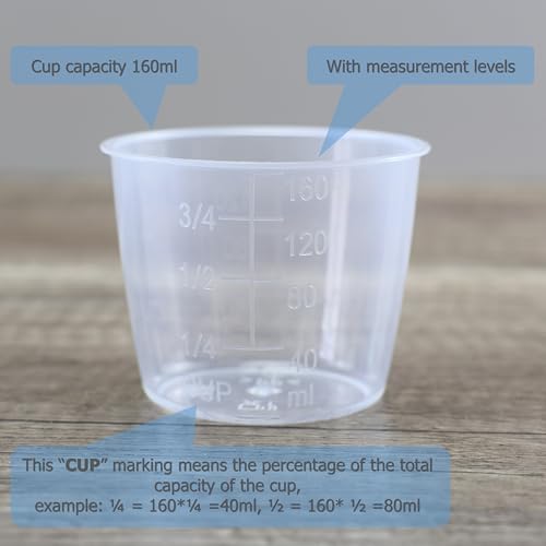 Set de 6 Vasos Medidores de Arroz Plástico Transparente 160 ml miniatura 4