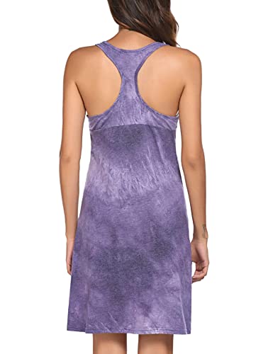 Avidlove Tie Dye Nightgown Chemise Racerback Sleepshirt Sleeveless Short Nightdress Loose Sleepwear Soft Loungewear For Women #TOP5
