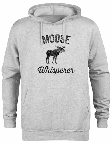 Sweat à capuche Moose Whisperer gris unisexe pour passionnés de nature