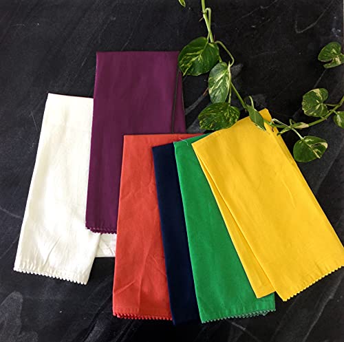 Image of TARAN LIVING Kitchen Towels 100% Cotton Dish Cloths, Hand Towel, Dish Towel for Cleaning & Drying Tea Towels Set with Hanging Loop - 18 inchx 28 inch, Pack of 6, for DIY, Christmas, Thanksgiving, Valentine.