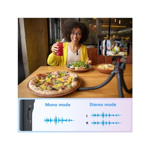 BOYA Microfone de lapela sem fio A2 da Boyalink para iPhone/Android/câmera, sistema de microfone dup