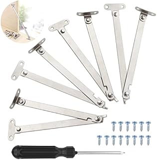 Box Hinge Support 4 Pcs Drop Lids of Cabinet Support Furniture Door Support Hinge, Kitchen Flap Fitting Flap Holder Hinge for Cupboard Wardrobe Cabinet Door
