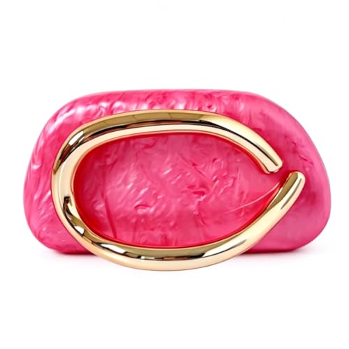 Image of Acrylic Clutch Purse for Women Classic Round Acrylic Evening Handbag Vintage Metal Handlebars Bag for Wedding Party Prom