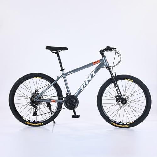 Dazzix新登場自転車 26インチ ロードバイク 変速 21/24/27速 軽量 高炭素鋼フレーム ロータリーディスクブレーキ 超軽量 男女兼用 通勤 通学 旅行 街乗り 全地形対応車 (26インチ24速,グレー)
