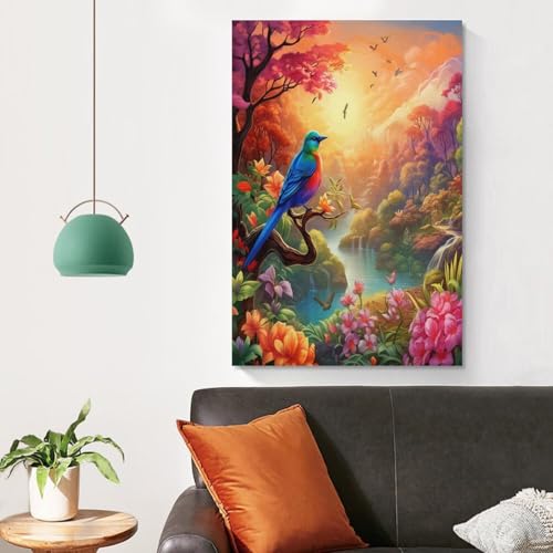 Cuadros modernos de pájaros y flores para decorar tu dormitorio 4