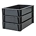Produktbild Iris Ohyama, 3er-Set, Aufbewahrungsboxen, 18 L, stapelbar, ergonomische Griffe, Garage - Stacking Box STB-L - Schwarz