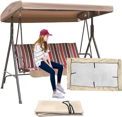 Universal Waterproof Outdoor Swing Canopy Replacement - 3-Seater 75"x47" Patio Hammock Top Cover, Durable UV-Resistant Protection for Garden Furniture