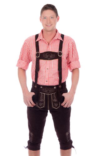 Edelnice Bavarian Lederhosen darkbrown 50