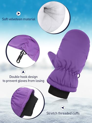 6 Pairs Waterproof Gloves Kids Winter Snow Mittens Windproof Ski Gloves for Weather Children Outdoor Activities4