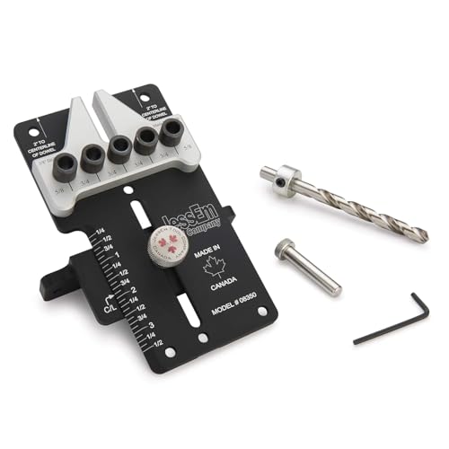 Image of JessEm 08350 3 /8 inch Dowelling Jig Precision Woodworking Joinery Tool with Main Body, Angle Guides and Hardened Drill Bushings