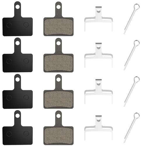 Joogee 4 Pairs Disc Brake Pads Set, Bicycle Disc Brake Pads Compatible with TRP Tektro, Resin Brake Pads Replacement (Black)
