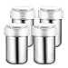 LOHOME Stainless Steel Fancy Coffee Dredger Cocoa Powder Shaker with Fine-mesh Lid & Translucent Plastic Cover for Baking & Cooking At Home/Restaurant (4-Pieces)