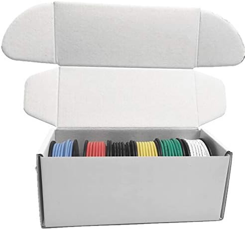 28 AWG Electrical Wire, Cable Set Hook Wire Kit Flexible Silicone Cable 600V Insulating Wire-high Temperature Resistance (6 Different Colored 10M Meter) (28 AWG)