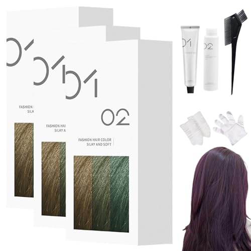 Tinte Capilar Suave Casero, 200 Ml, Crema Permanente, Brillo Natural, Fórmula Suave, Para Todo Tipo De Cabello, Fácil Aplicación En Casa (3,A66 - Morado oscuro)