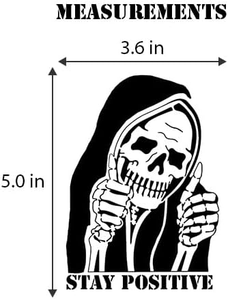 Stay Positive Skull Sign Sticker Vinyl Decal for Walls, Doors, Cars, Trucks, Motorcycles, Boats & Laptops Printed 5x3.6 in AG-25124 - Image 6