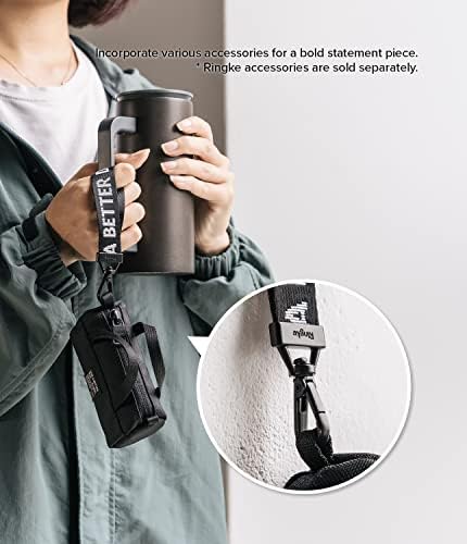 Ringke Mini Pouch [Sports Bag] with Carabiner, Nylon Carrying Pouch Small Bag for AirPods, Galaxy Buds, Earphones, Cards, ID - Black