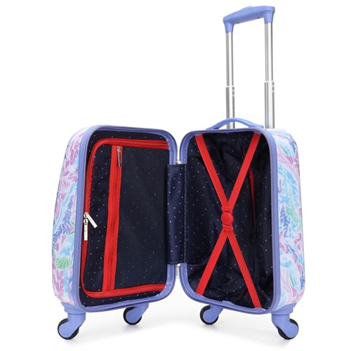Nautica Kids Luggage - 18" Airline Approved Rolling Hardside Upright Carry-on Suitcase with Wheels (Pastel Shell)2