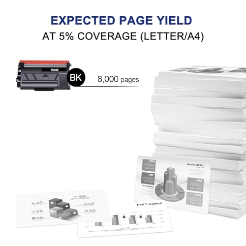 TN850 TN820 High Yield Toner Cartridge TN 850 TN-850 Replacement for Brother TN820 TN-820 TN 820 for HL-L6200DW MFC-L5700DW MFC-L5850DW HL-L5200DW MFC-L5900DW MFC-L6800DW Printer Black Ink 4-Pack