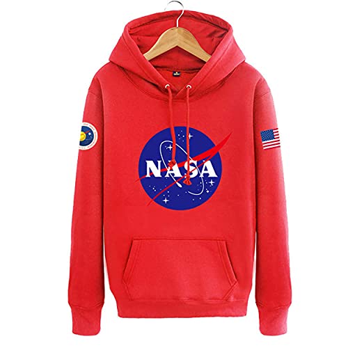 Fashion Unisex 3D Printed Nasa Hoodies Sweatshirts For Men Women Casual Pullover Tracksuit Tops Red 4X-Large