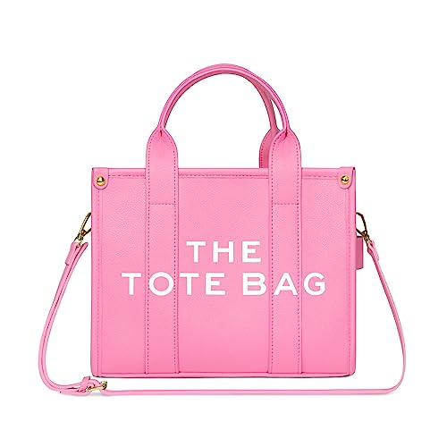Image of NPBAG The Tote Bag for Women, PU Leather Handbag with Zipper, Crossbody Shoulder Bag for Travel, School, Work, Top-Handle Trendy Purse (S Light Pink)