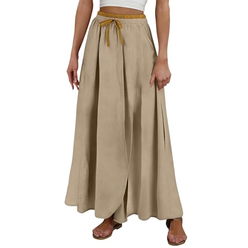 Jupe midi ample et confortable à taille haute extensible en taille XXL