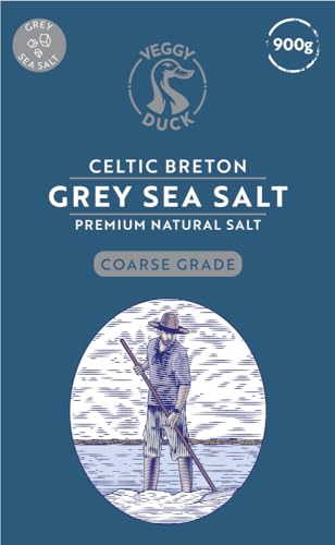 Veggy Duck - Keltisches Graues Meersalz 900g (Grobes Salz) - Unraffiniert | Natürlich | GMO-Frei | Veganfreundlich | Ideal zum Kochen
