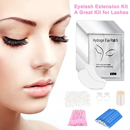 Henniu Kit de extensão de cílios Descartável Pincel de rímel Bastão de algodão Cotonetes Suportes de