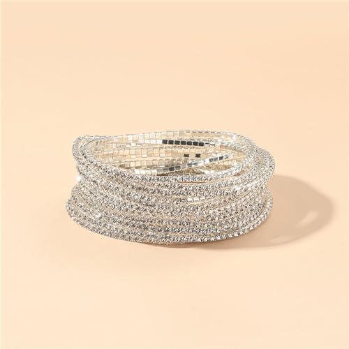 Dainty Rhinestone Bracelet Colorful Stretch Tennis Bracelets Set for Women Wedding Guest Jewelry Black Pink Blue Green Red Rhinestone Dress for Women Trendy 20253