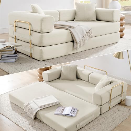 HANXIN 78 Inch Convertible Sleeper Sofa Bed, Folding Floor Mattre...