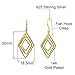 Savlano 925 Sterling Silver Triple Dangle Geometric Rhombus Drop Earrings -14K Gold Plated Drop Earrings Comes with Gift Box for Women - Made in Italy (Y)