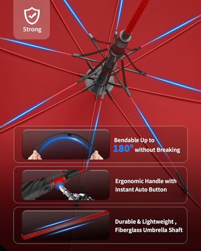 Image of ANYCHO Umbrella for Men - 54 Inch Big Size Umbrella with Waterproof Jacket