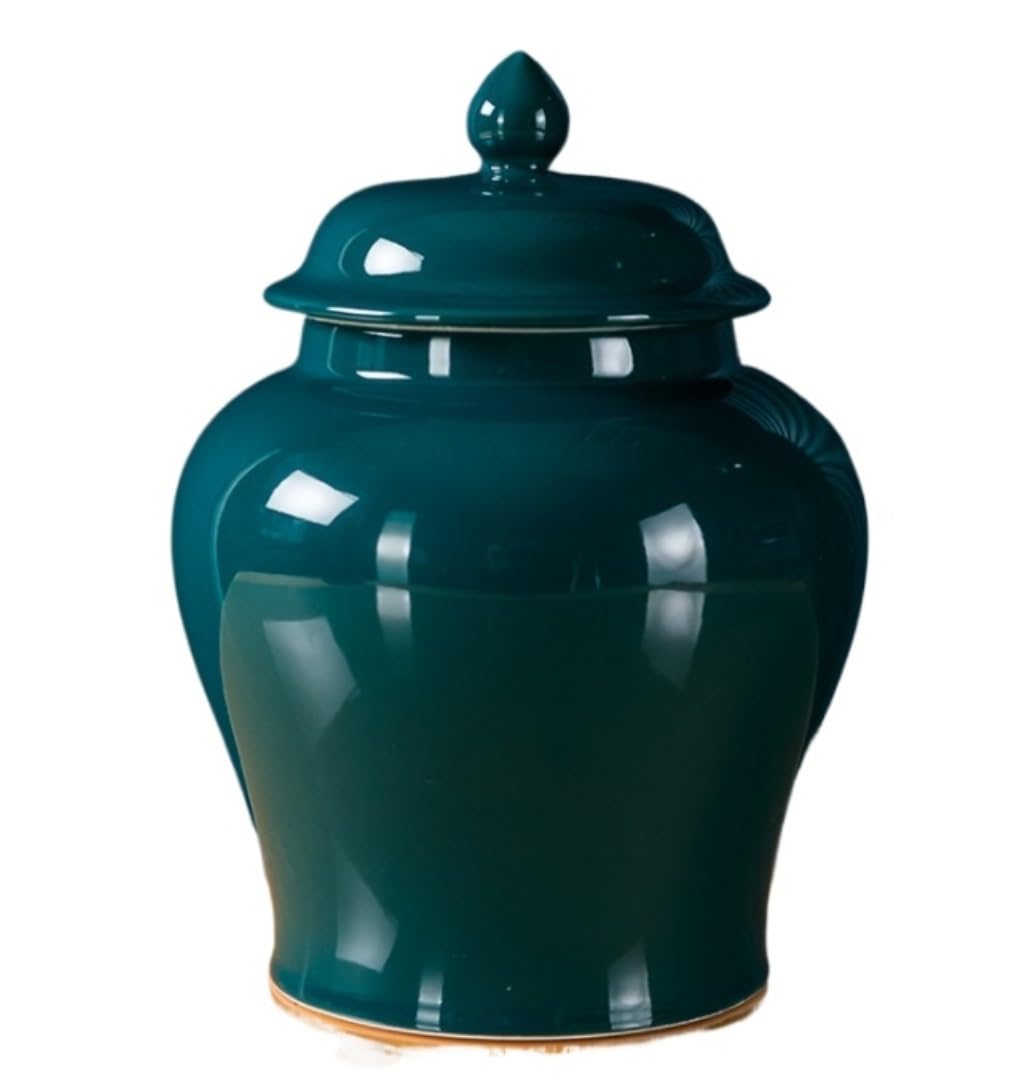 SBJKLYRN ceramic jar， Modern Vase Ceramic Ginger Jar with Lid Decorative Flower Vases Porcelain Temple Jar Containers Temple Jar(Orange)