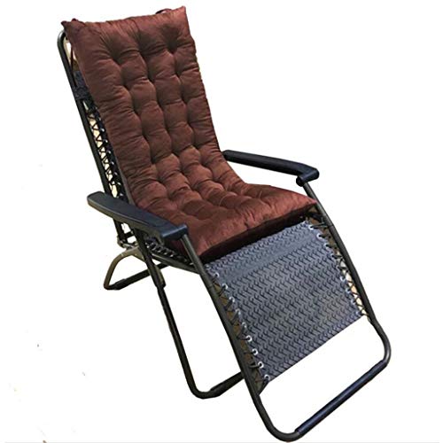 Cushions XIONGLONG- Rocking Chair Pads, Thicken Recliner Folding Sun Lounge Chair Pad Washable Outdoor Garden Universal with Ties (Color : Brown, Size : 120x48x7cm(47x19x3inch))