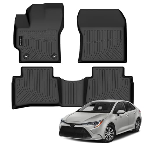 All Weather Floor Mat Fit for Toyota Corolla(Include Hybrid Exclude Hatchback) 2020-2025 TPE Rubber Liners Corolla Accessories All Season Guard Odorless Anti-Slip Liner Black