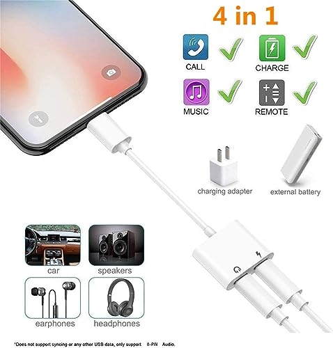 Apple-MFi-Certified-iPhone-Headphones-Adapter-Splitter-2-in-1-Dual-Lightning-Audio-Charger-Cable-Aux-Audio-Adapter-Converter-Compatible-for-iPhone-14131211Pro-MaxXSXRX876Plus55e