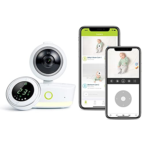 Image of Bebcare iQ - Smart HD Baby Monitor: Full HD 1080p Video, Pan-and-Tilt, Temperature Sensor, Motion and Sound Alert, Stand-Alone Audio Monitor Unit (with Breathing Sensor Mat)