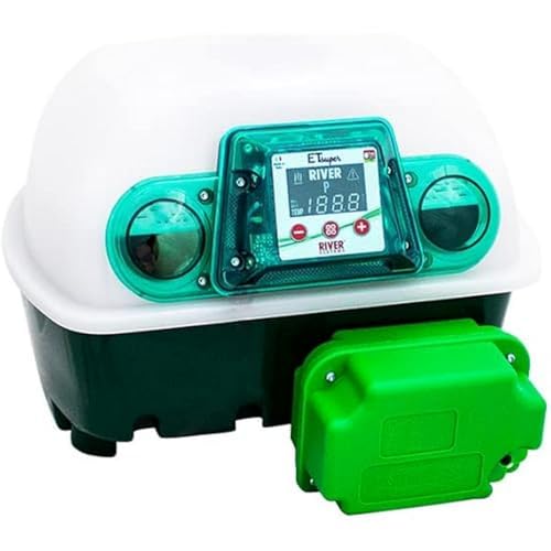 Incubadora digital ET12 SUPER con unidad giradora de huevos OVOMATIC - RIVER Systems - Capacidad 12 huevos de tamaño mediano y 48 pequeños