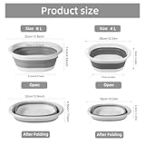 ZatRuiZE Collapsible Washing Up Bowl,Square Folding Wash Basin 4L,Portable Silicone Foldable Sink,Space Saving Washbasin for Camping, Travel, Kitchen,Outdoor Use - Image 2
