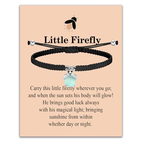 BLEOUK Firefly Bracelet Good Luck Firefly Gift Inspirational Insect Fireflies Lover Jewelry