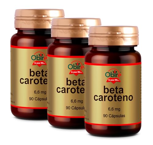 Obire | Beta-Caroteno 6,6 mg | 90 Perlas | Pack de 3 Unidades | Complemento Alimenticio con Provitamina A | Para el Cuidado de la Piel y la Visión