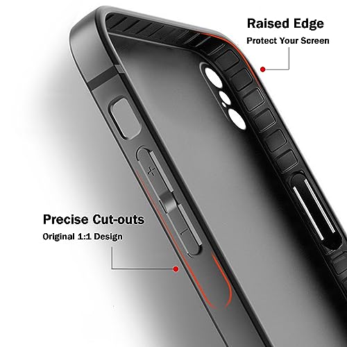 Image of TENOC Phone Case Compatible with iPhone X & iPhone Xs, Black Case Anti-Fingerprint Protective Bumper Matte Cover for 5.8 Inch