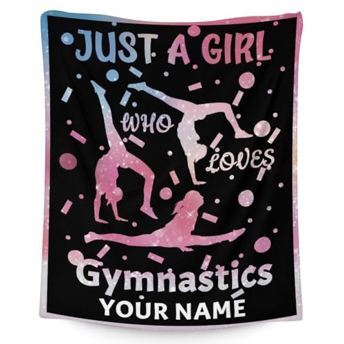 Personalized Gymnastics Blanket with Name - Soft, Fuzzy & Warm - 40