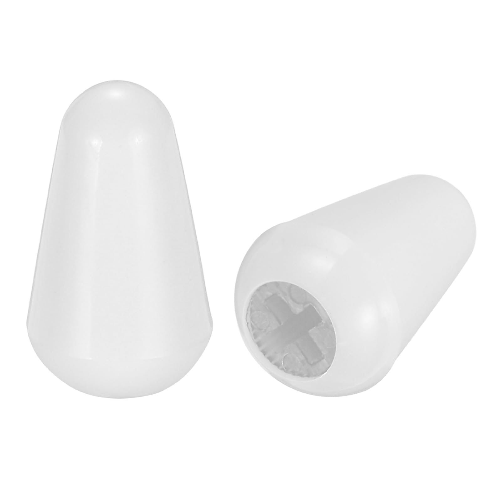 sourcing map 2 Pack Switch Tip Knob for Electric Guitar, 3.7mm Cross Opening 5-Way 3-Way Toggle Switch Cap, Pickup Selector Replacement Parts for SQ Style Electric Guitar, White